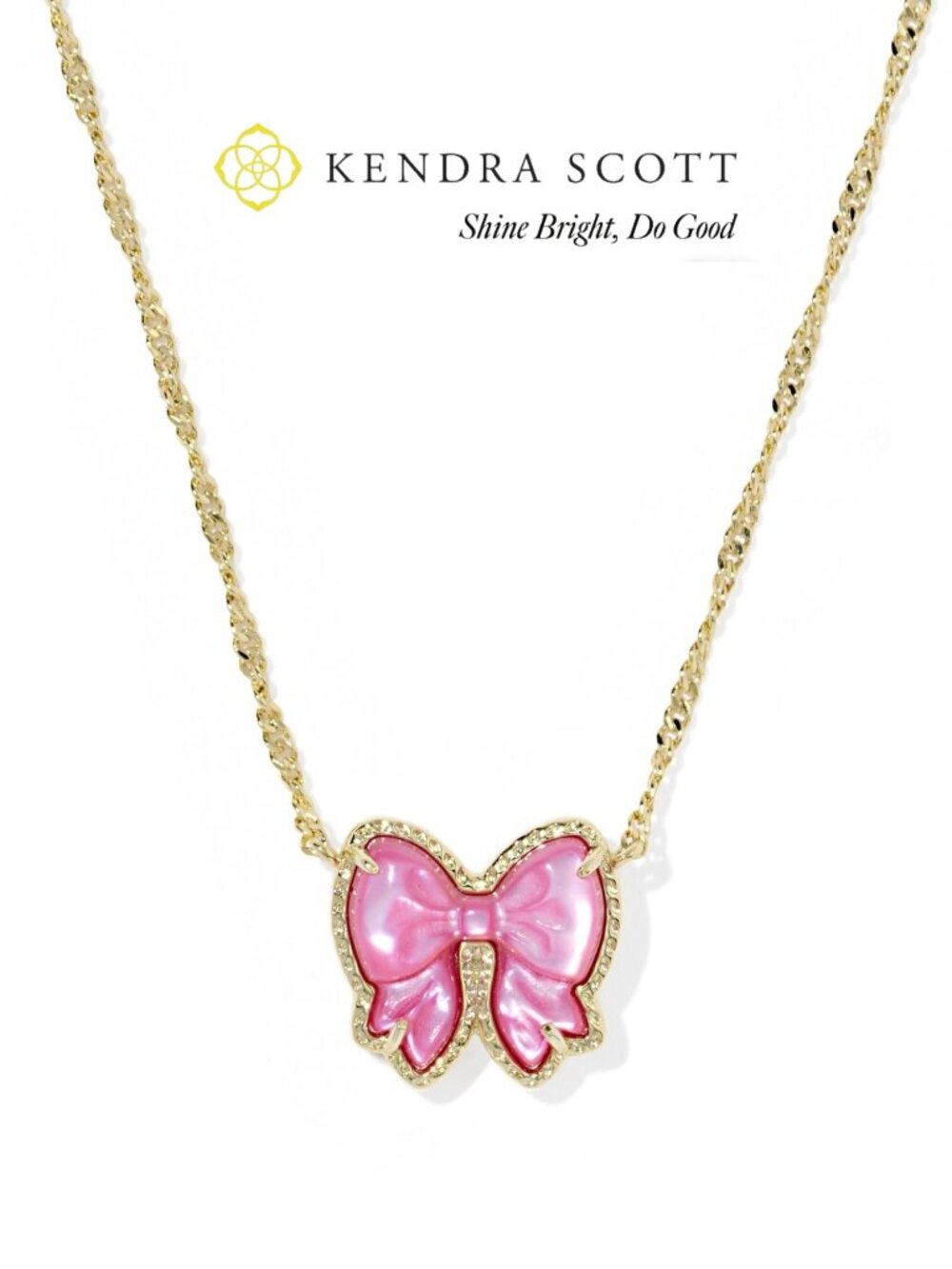 NWT Haley Bow Gold Short Pendant Necklace